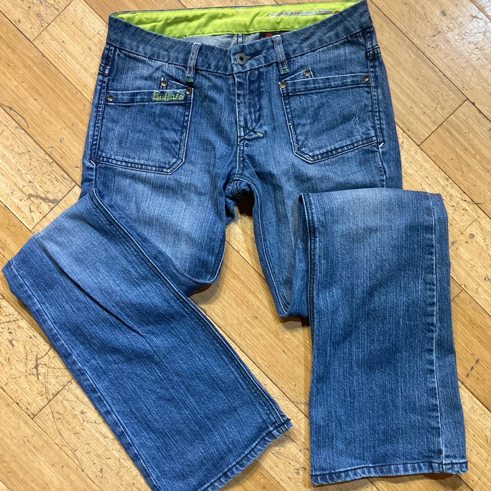 Vtg 90s Y2K Buffalo David Bitton Low Rise Bell Bottom Flare Blue Jeans 26